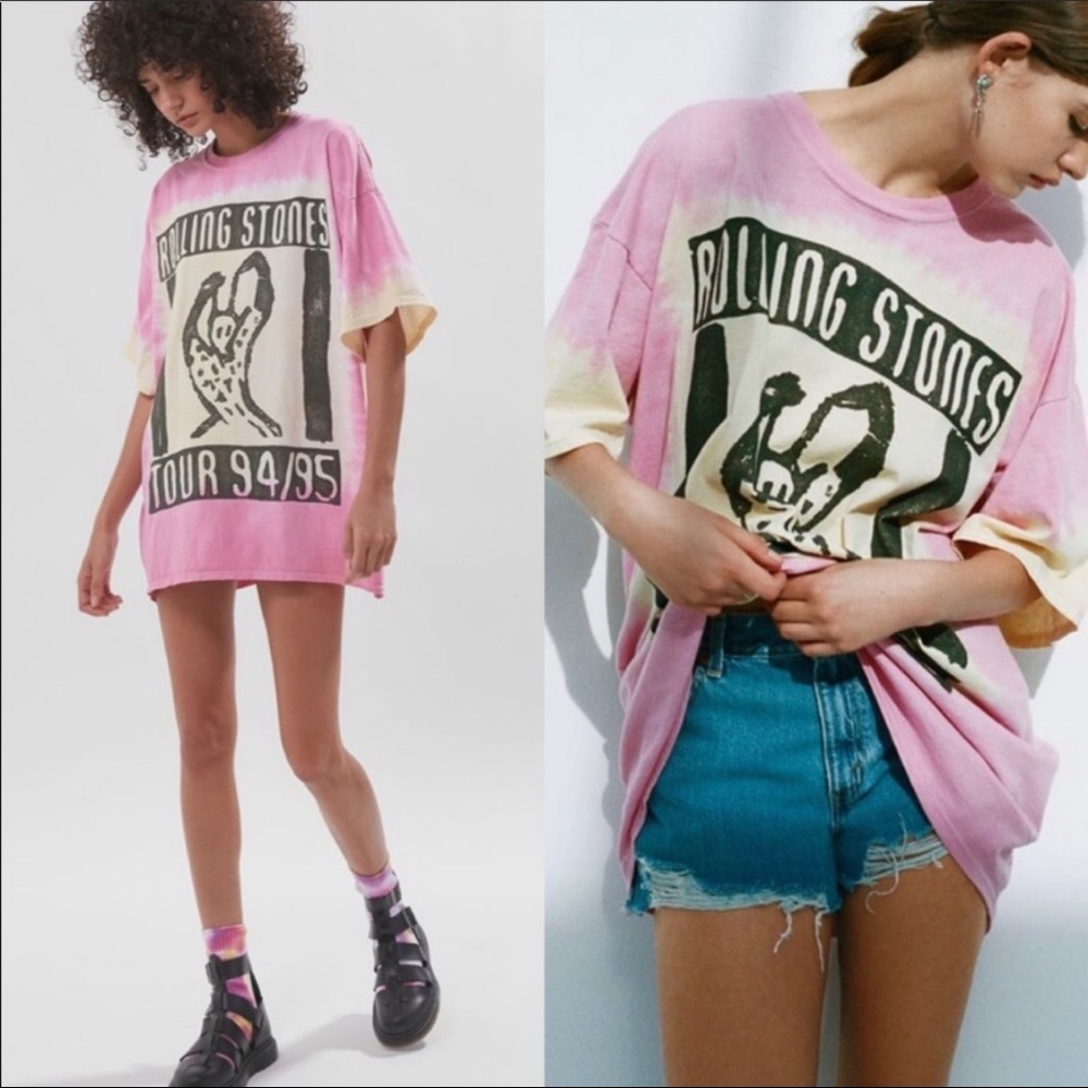 Urban Outfitters Rolling Stones Tie Dye Oversized Tee